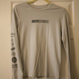 Abercrombie & Fitch Kids Long Sleeve T-Shirt, Size 15/16, Light Gray